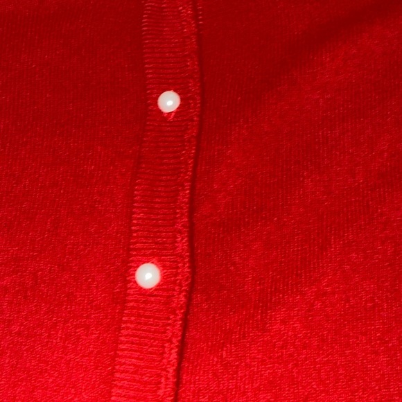 Elegant Red Women's Cardigan - Picture 5 of 6